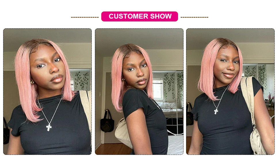 180% Density Honey Blonde Bob Wig | Straight T-Part Lace Front Brazilian Human Hair Luxegan