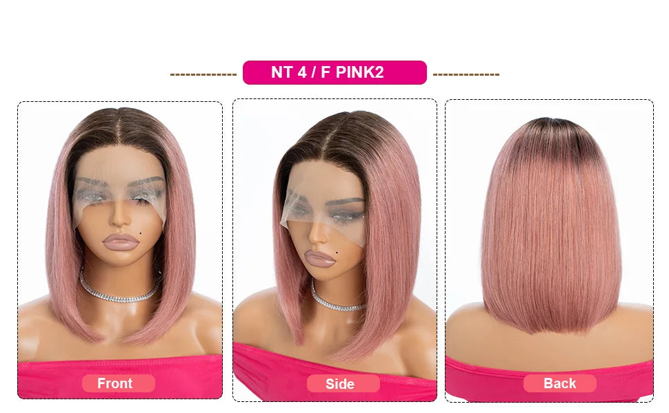 180% Density Honey Blonde Bob Wig | Straight T-Part Lace Front Brazilian Human Hair Luxegan