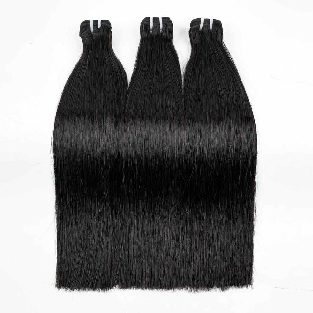 16A Raw Human Hair Bundles Bone Straight Double Drawn Unprocessed Virgin Vietnamese Hair Bundle Extensions Ombre Natural Color The Hair Plug