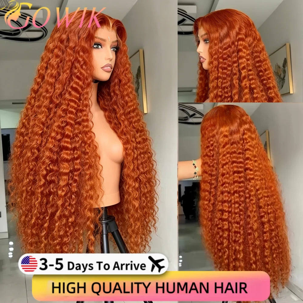 350 Ginger Curly Human Hair Wig 13x6 Lace Front Wigs Human Hair Deep Wave 13x4 Lace Frontal Wig Colored Pre Plucked Brazilian