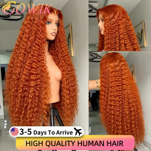 350 Ginger Curly Human Hair Wig 13x6 Lace Front Wigs Human Hair Deep Wave 13x4 Lace Frontal Wig Colored Pre Plucked Brazilian Dropshipman