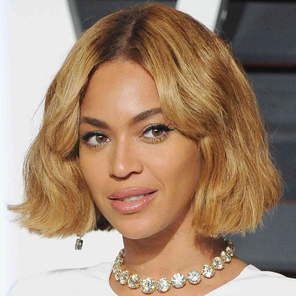 Honey Blonde Wavy Lace Front Wig with Shadow Roots | HD Lace Human Hair Wig | Multi-Parting Luxegan