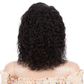 Sleek Curly Human Hair Wig | Brown Highlights | 13x1 T Part Lace Wig | Brazilian Remy Hair | Water Wave Luxegan