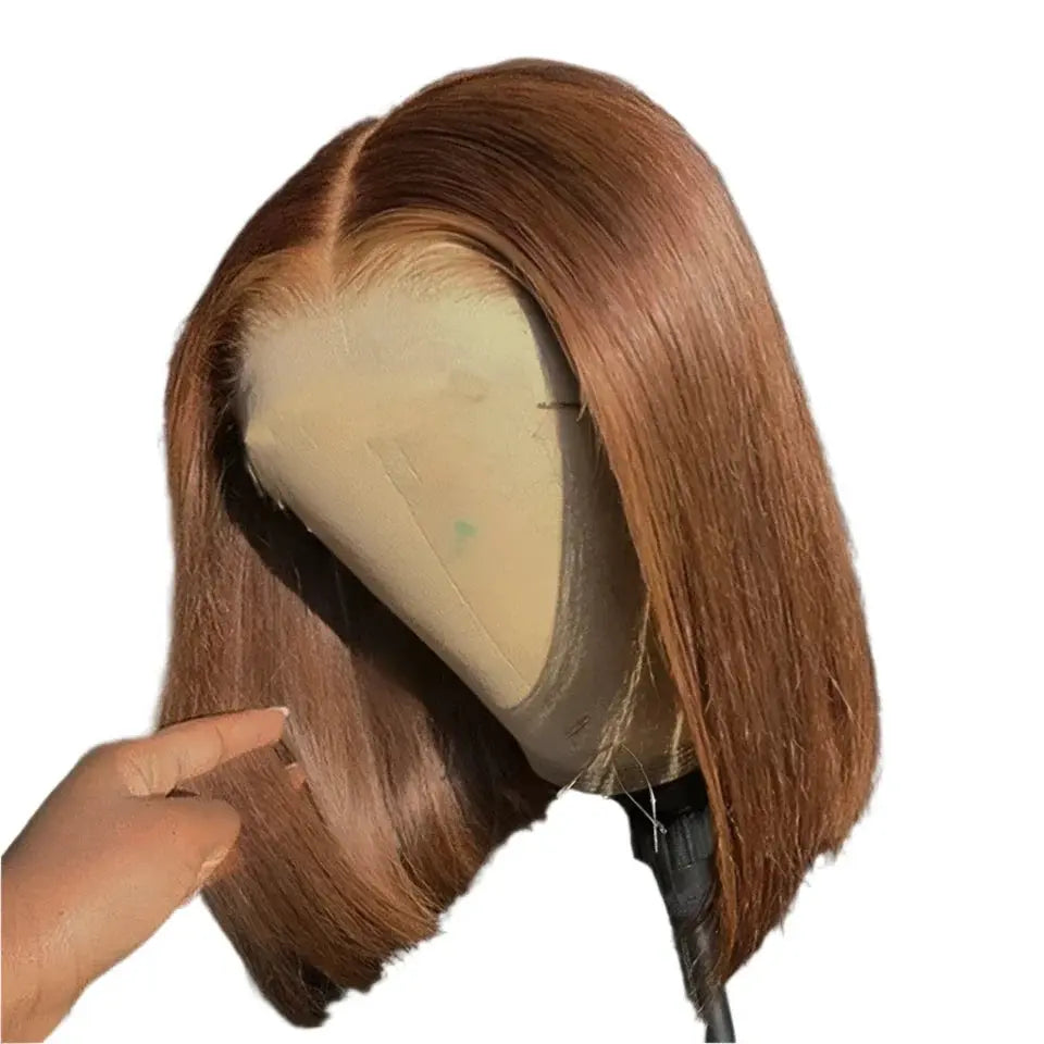 #4 Chocolate Brown Bob Wig | Glueless | Ready To Wear | Brazilian Hair | Human Hair | Straight | Invisible | Closure Wigs For Women Luxegan