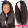 16-34Inch Kinky Straight U Part Wig Glueless Wig Human Hair Ready To Wear Remy Human Hair Wigs V Part Wig No Lace Wigs For Women Baierte Hair Wholesale Supply Store