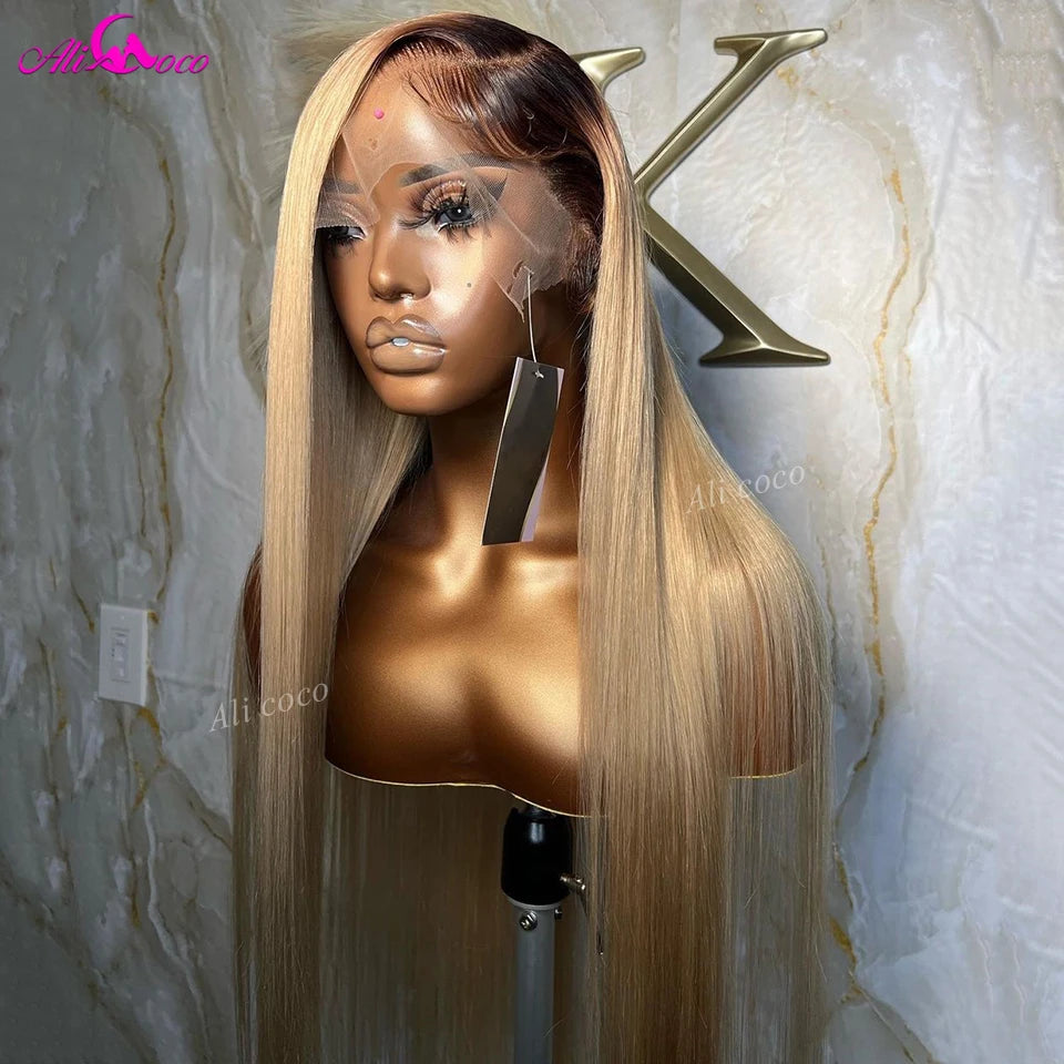 Ash Blonde Wigs Human Hair 13x4 13x6 Lace Front Wig 200 Density Straight Body Wave Glueless Human Hair Drawstring Wig for Women The Hair Plug
