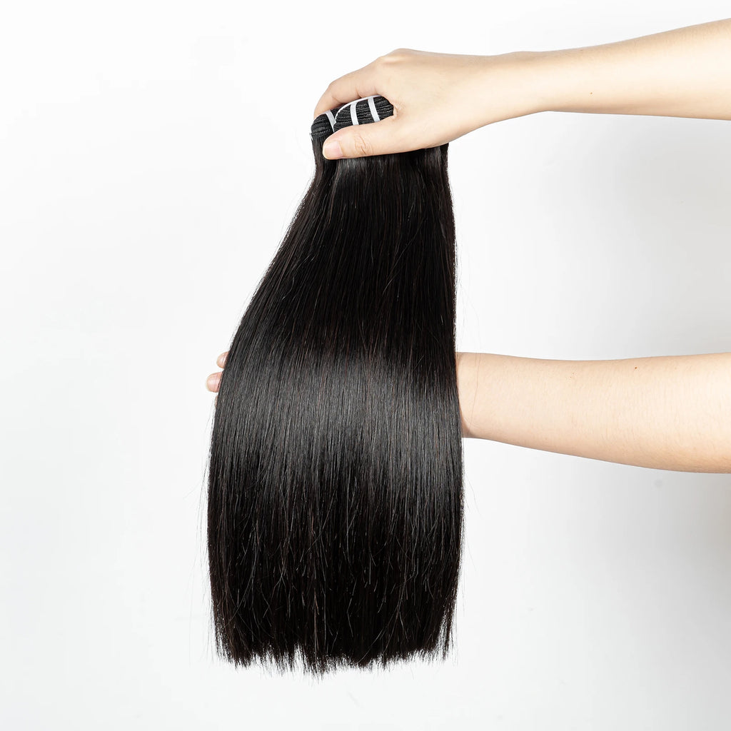 16A Raw Human Hair Bundles Bone Straight Double Drawn Unprocessed Virgin Vietnamese Hair Bundle Extensions Ombre Natural Color The Hair Plug