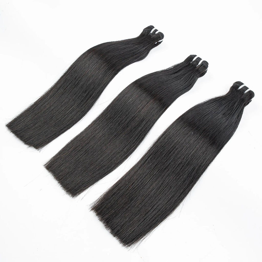16A Raw Human Hair Bundles Bone Straight Double Drawn Unprocessed Virgin Vietnamese Hair Bundle Extensions Ombre Natural Color The Hair Plug