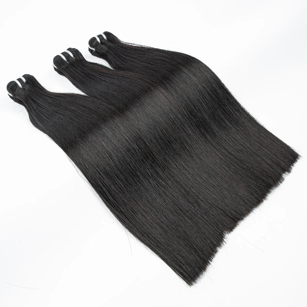 16A Raw Human Hair Bundles Bone Straight Double Drawn Unprocessed Virgin Vietnamese Hair Bundle Extensions Ombre Natural Color The Hair Plug