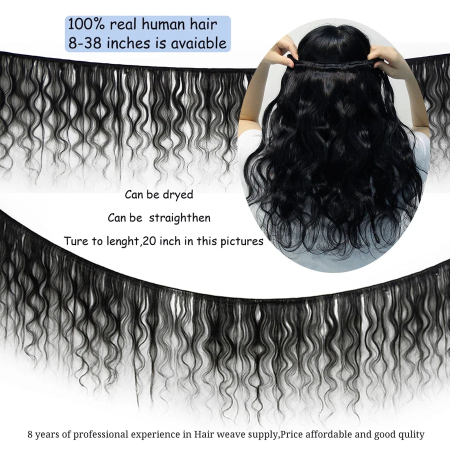 FDX 32 34 36 40 Human Hair Bundles Body Wave Bundles Deal Soft Human Hair Bundles Brazilian Body Wave Bundles Sew-in Hair Weaves The Hair Plug