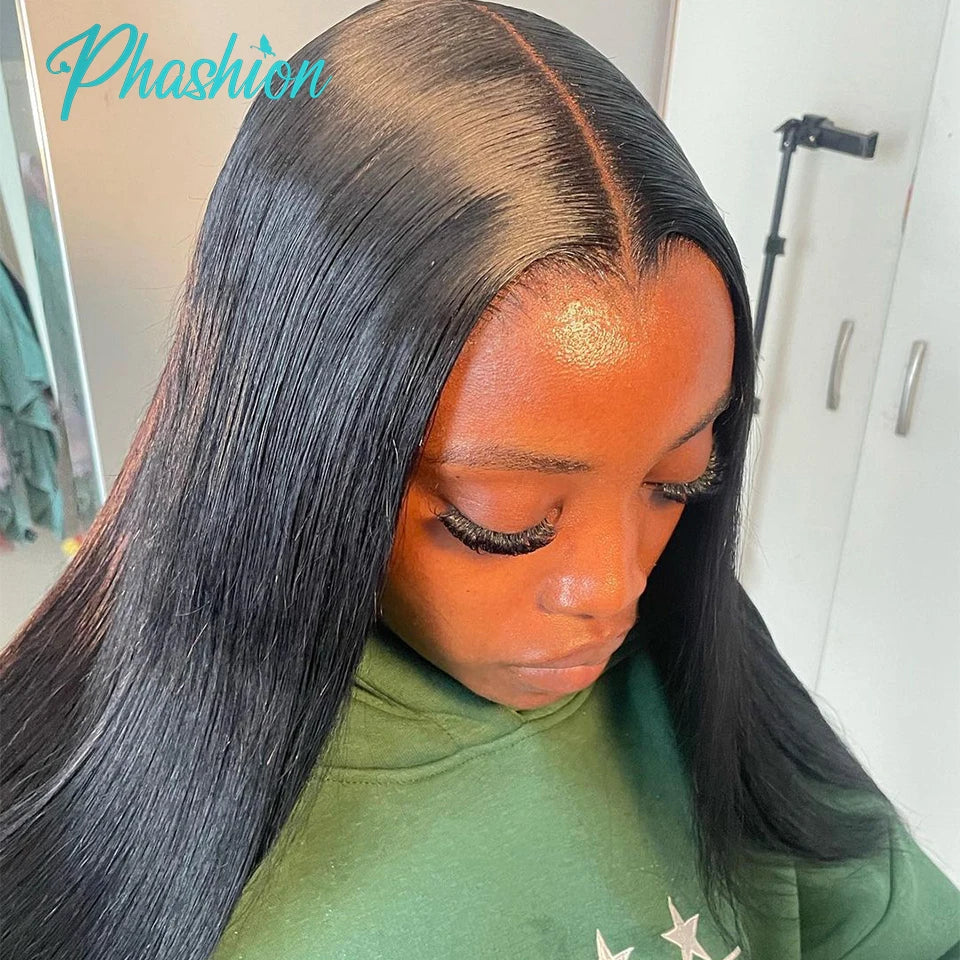 Phashion Kim K 2x6 Swiss Real Hd Lace Closure Straight Body Wave Deep Middle Part Brazilian Remy 100% Human Hair For Black Women