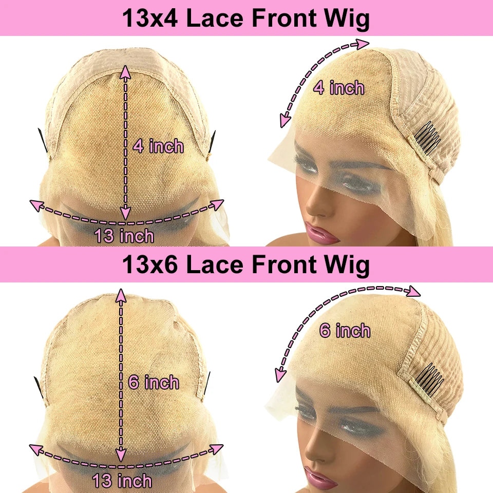 13x6 Blonde Ombre Human Hair Wigs For Women Short Straight Bob Lace Front Wig With Roots 13x4 HD Transparent Lace Remy Hair Wig The Hair Plug
