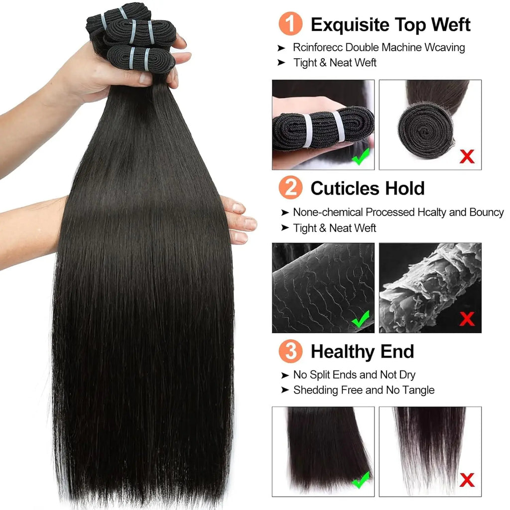 16A Raw Human Hair Bundles Bone Straight Double Drawn Unprocessed Virgin Vietnamese Hair Bundle Extensions Ombre Natural Color The Hair Plug