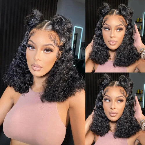 12A Deep Wave Bob Wig | Glueless | Ready to Go | Lace Frontal & Closure Options | Brazilian Remy Human Hair Luxegan