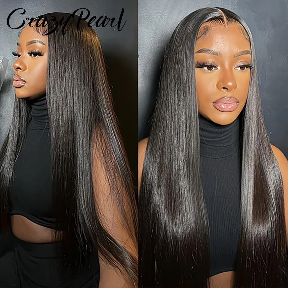 Human Hair Bundles with Frontal Straight Weave Human Hair with 13X4 HD Lace Frontal Closure Unprocessed Brazilian Virgin Hair The Hair Plug