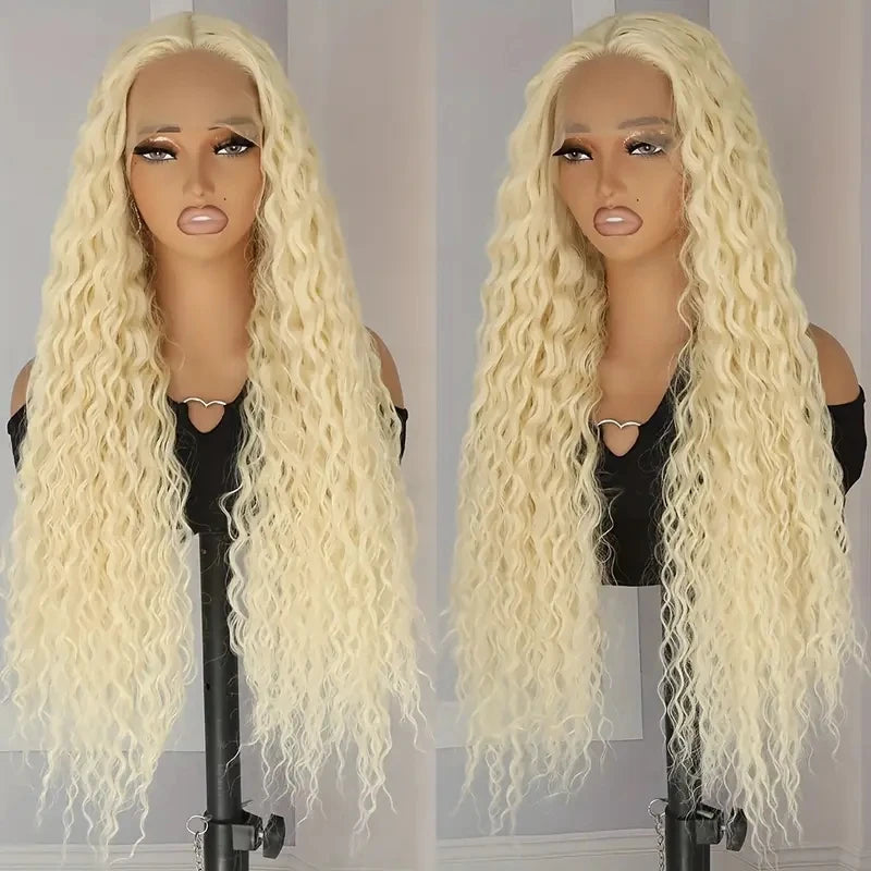 Blonde Wig Human Hair Deep Wave 13x6 Hd Lace Frontal Wig 250 Density Brazilian Front Wigs Pre Plucked 613 Curly Human Hair Wigs The Hair Plug