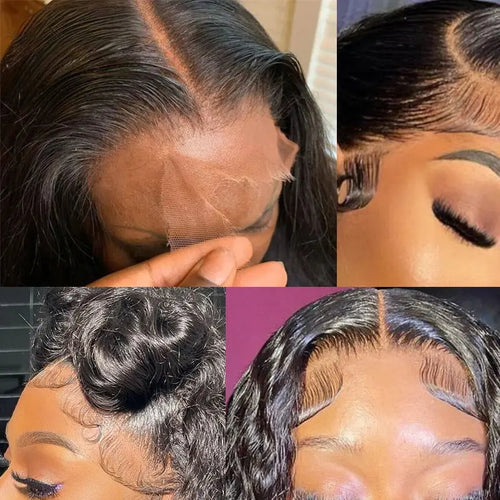 13x4 Transparent Lace Frontal | Pre-Plucked Straight & Body Wave Human Hair | Bleached Knots Luxegan