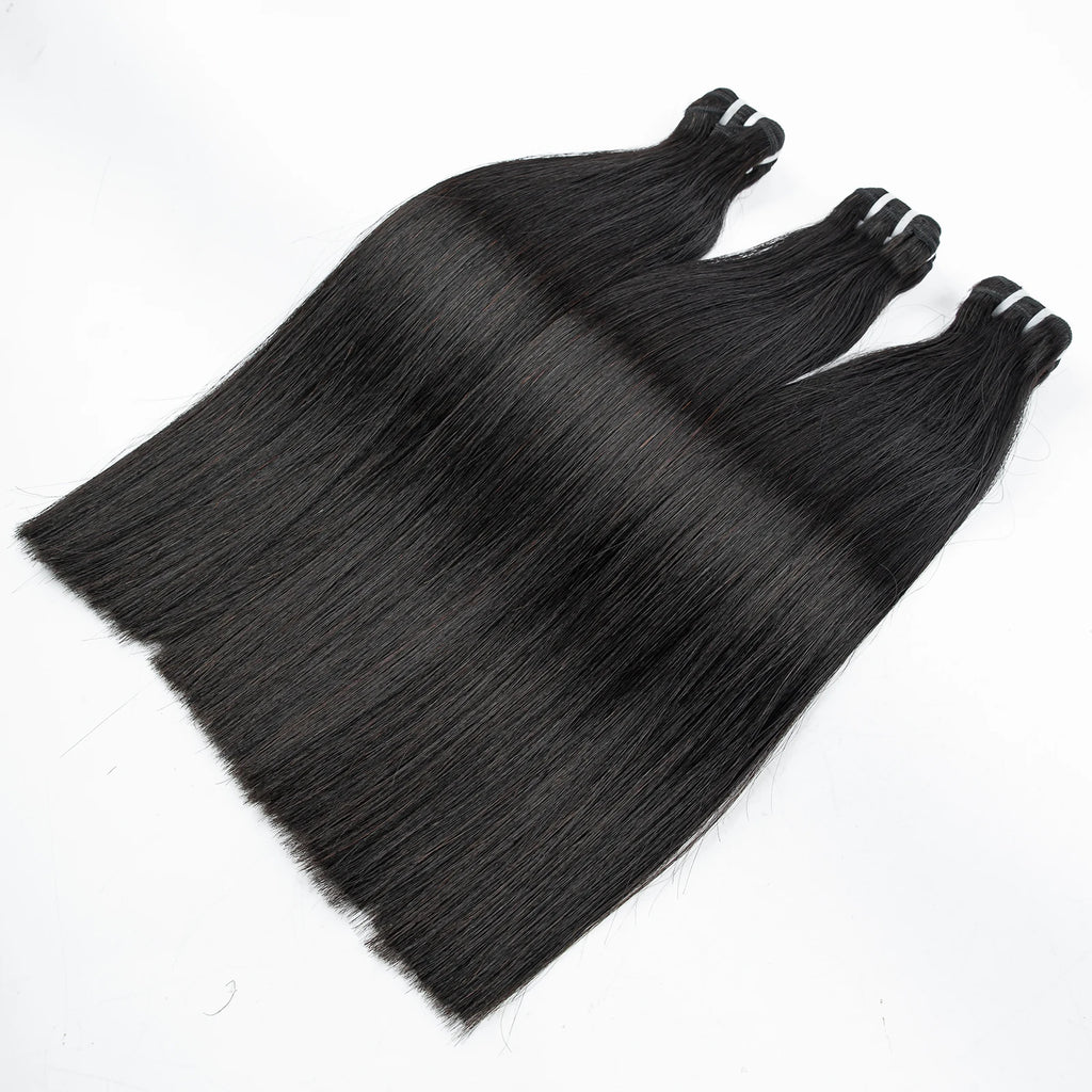 16A Raw Human Hair Bundles Bone Straight Double Drawn Unprocessed Virgin Vietnamese Hair Bundle Extensions Ombre Natural Color The Hair Plug