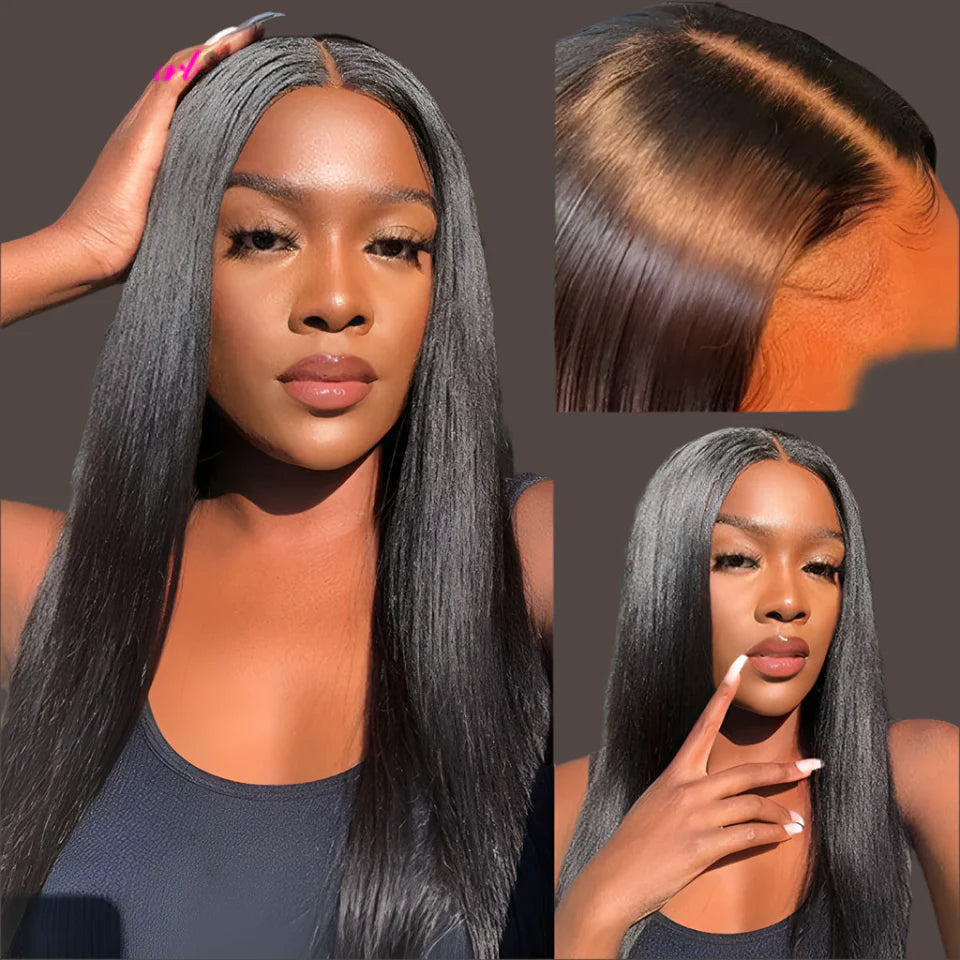 13x6 Lace Frontal Human Hair Wig | Straight Brazilian Remy Hair | Natural Black | 150%/180% Density | Pre-Plucked Luxegan