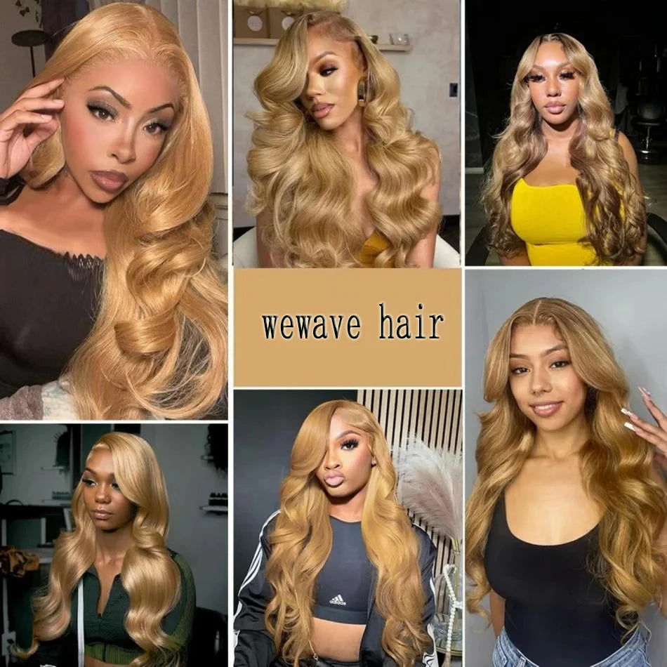 Honey Blonde Human Hair Wig Body Wave 13X4 Lace Front Colored #27 Wigs 13X6 Lace Frontal For Women Preplucked Brazilian Wig The Hair Plug