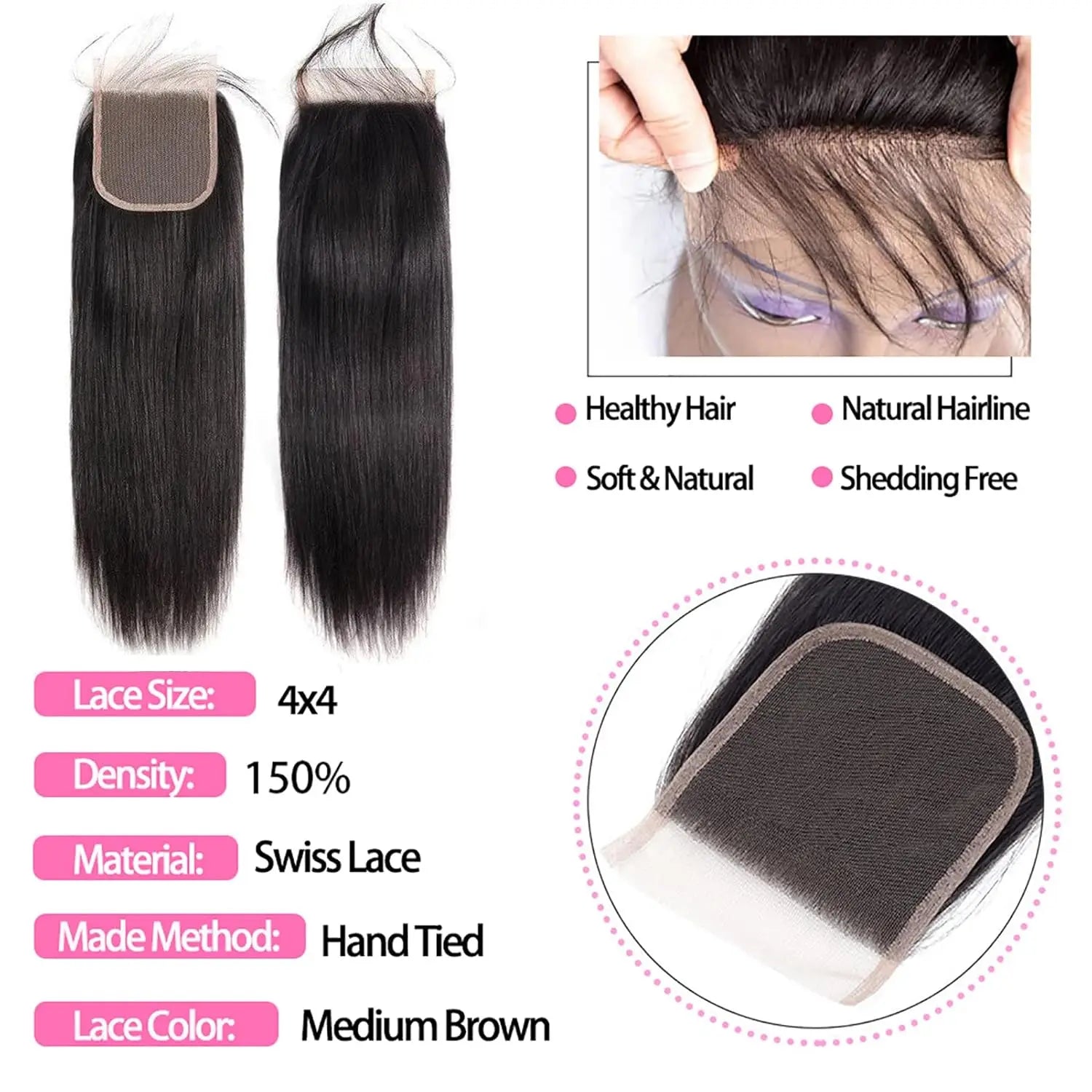 Human Hair Bundles with Closure 12A Straight Bundles Human Hair With Closure 100% Unprocessed Burmese Virgin Raw Hair Bundles The Hair Plug