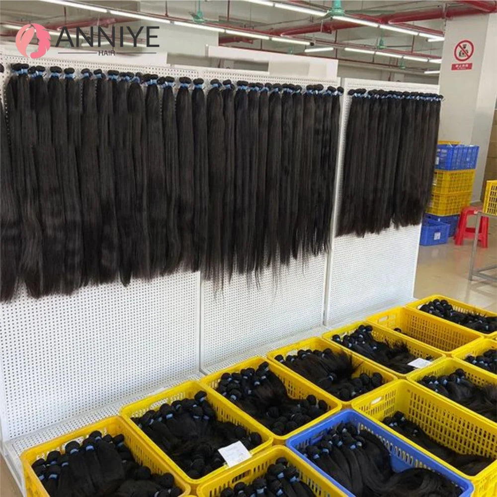 Straight Bundles Human Hair Brazilian Human Hair Bundles Remy Extensions 1/3/4 Bundle Raw Hair Extensions Wholesale Long Hair The Hair Plug