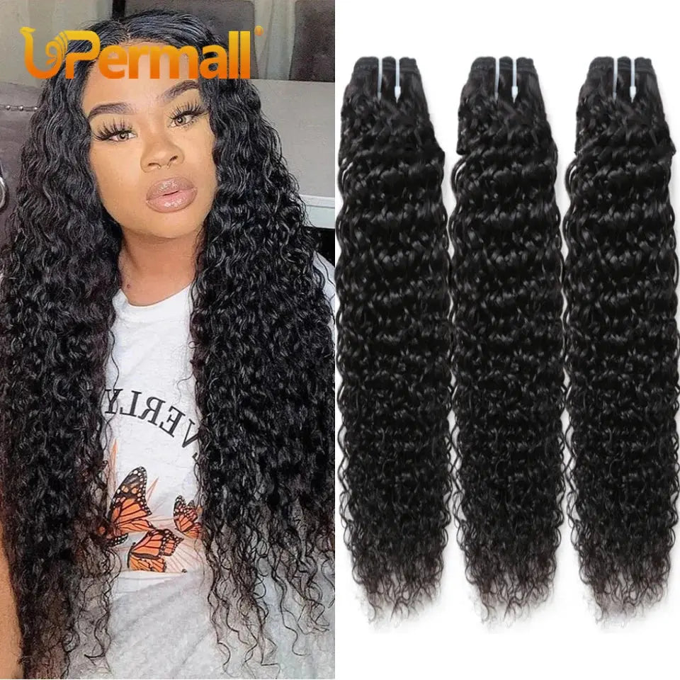 Upermall Soft Jerry Curly Weave Human Hair 1/3/4 Bundles Deals On Sale 30Inch 100% Brazilian Remy Kinky Curly Hair Natural Color Upermall Hair Store