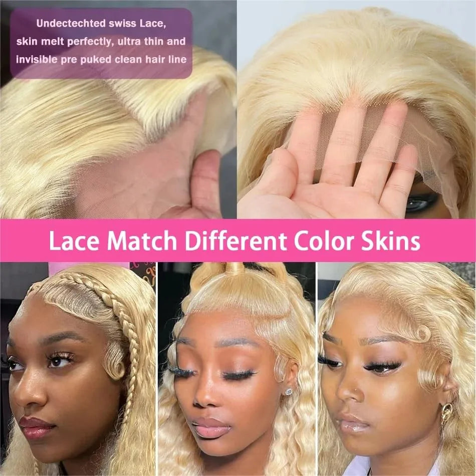 Blonde Wig Human Hair Deep Wave 13x6 Hd Lace Frontal Wig 250 Density Brazilian Front Wigs Pre Plucked 613 Curly Human Hair Wigs The Hair Plug