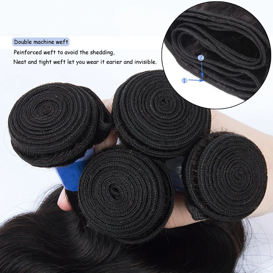 FDX 32 34 36 40 Human Hair Bundles Body Wave Bundles Deal Soft Human Hair Bundles Brazilian Body Wave Bundles Sew-in Hair Weaves The Hair Plug