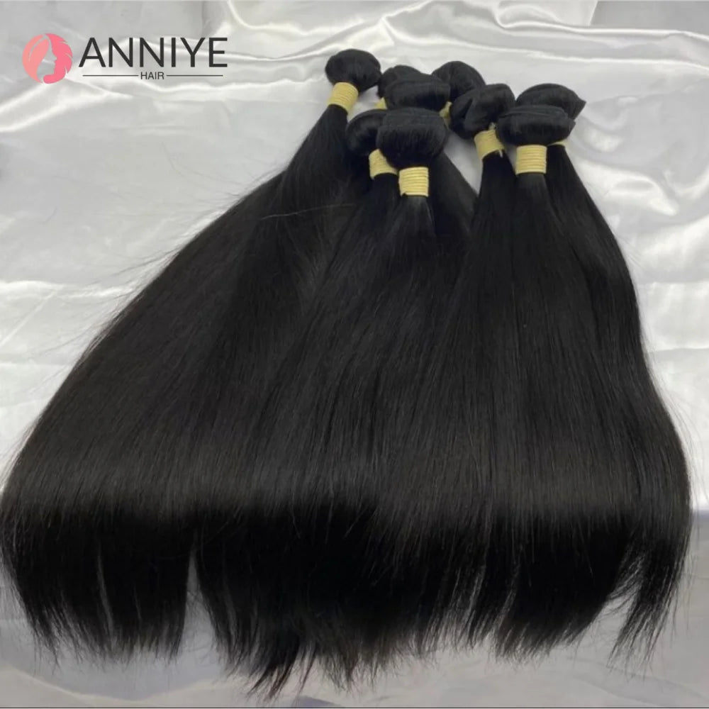 Straight Bundles Human Hair Brazilian Human Hair Bundles Remy Extensions 1/3/4 Bundle Raw Hair Extensions Wholesale Long Hair The Hair Plug