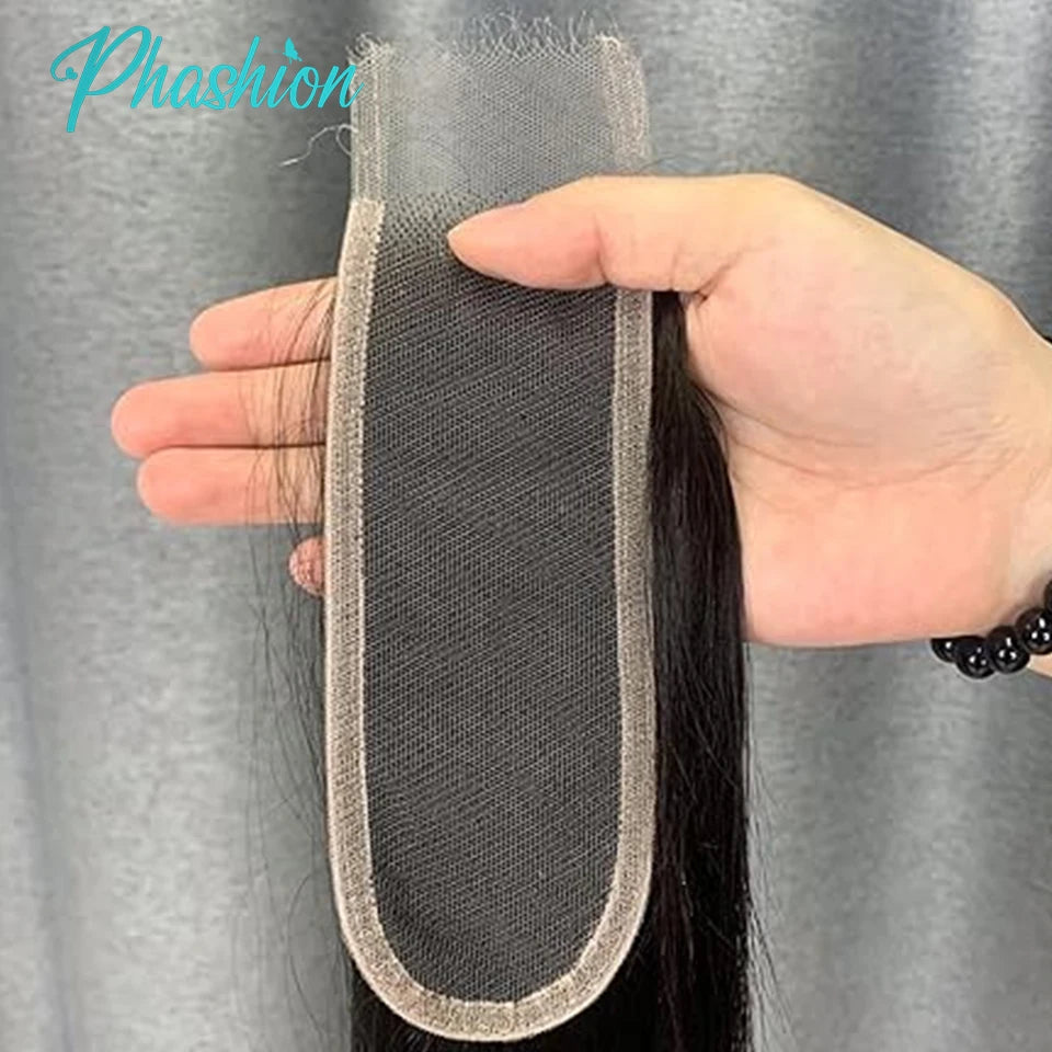Phashion Kim K 2x6 Swiss Real Hd Lace Closure Straight Body Wave Deep Middle Part Brazilian Remy 100% Human Hair For Black Women