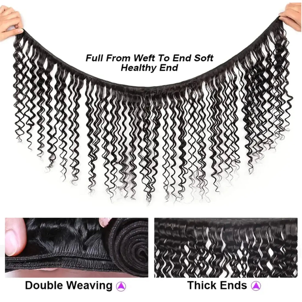 Alipretty 2x6 Deep Wave Bundles 100% Human Hair 2x6 HD Lace Closure Brazilian Hair Weave Bundles With Closure Natural Human Hair Alipretty Hair Store