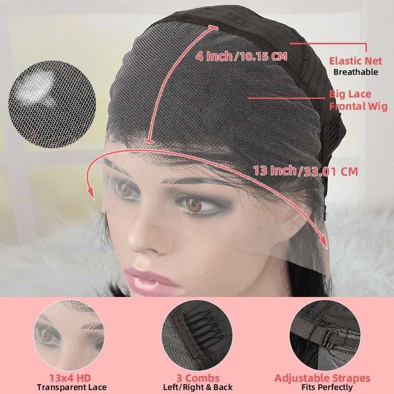 Light Gray Blonde With Brown Roots Short Bob Wig 180 Density Pre-Plucked 13x4 Lace Frontal Human Hair Wigs For Women Straight The Hair Plug