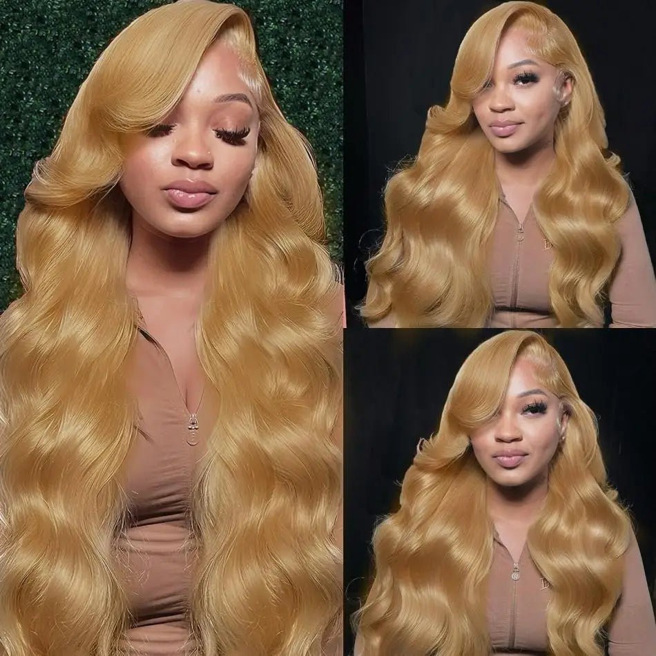 Honey Blonde Human Hair Wig Body Wave 13X4 Lace Front Colored #27 Wigs 13X6 Lace Frontal For Women Preplucked Brazilian Wig The Hair Plug