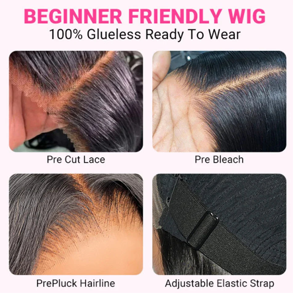 Glueless 13x4 Straight Lace Front Bob Wig Pre-Plucked 4x4 Closure Brazilian Remy Human Hair Bone Straight Short Bob Luxegan