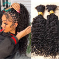 Bulk Human Hair For Braiding Wholesale Burmese Boho Braids Human Hair Extensions No Weft Double Drawn Curly Hair Bulk 3Bundles The Hair Plug