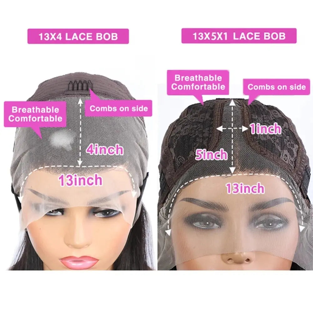 Short Curly Bob Lace Front Human Hair Wigs PrePluck With Baby Hair Brazilian Deep Wave Frontal Wig For Women Water Wave Lace Wig ISHINE Official Store