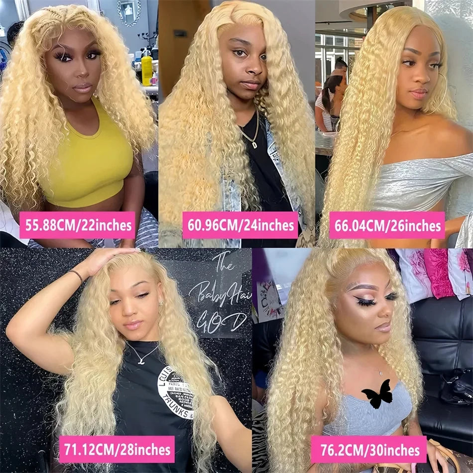 Blonde Wig Human Hair Deep Wave 13x6 Hd Lace Frontal Wig 250 Density Brazilian Front Wigs Pre Plucked 613 Curly Human Hair Wigs The Hair Plug