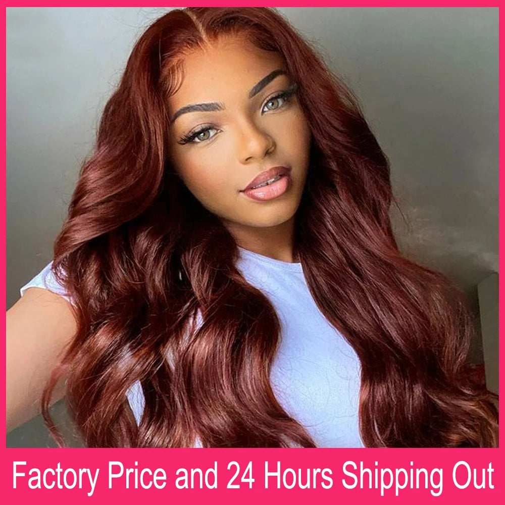 Auburn Color Human Hair Bundles 3 Pcs Brazilian Body Wave Human Hair Weave Extensions 100 Gram #33 Reddish Brown Hair Bundles The Hair Plug