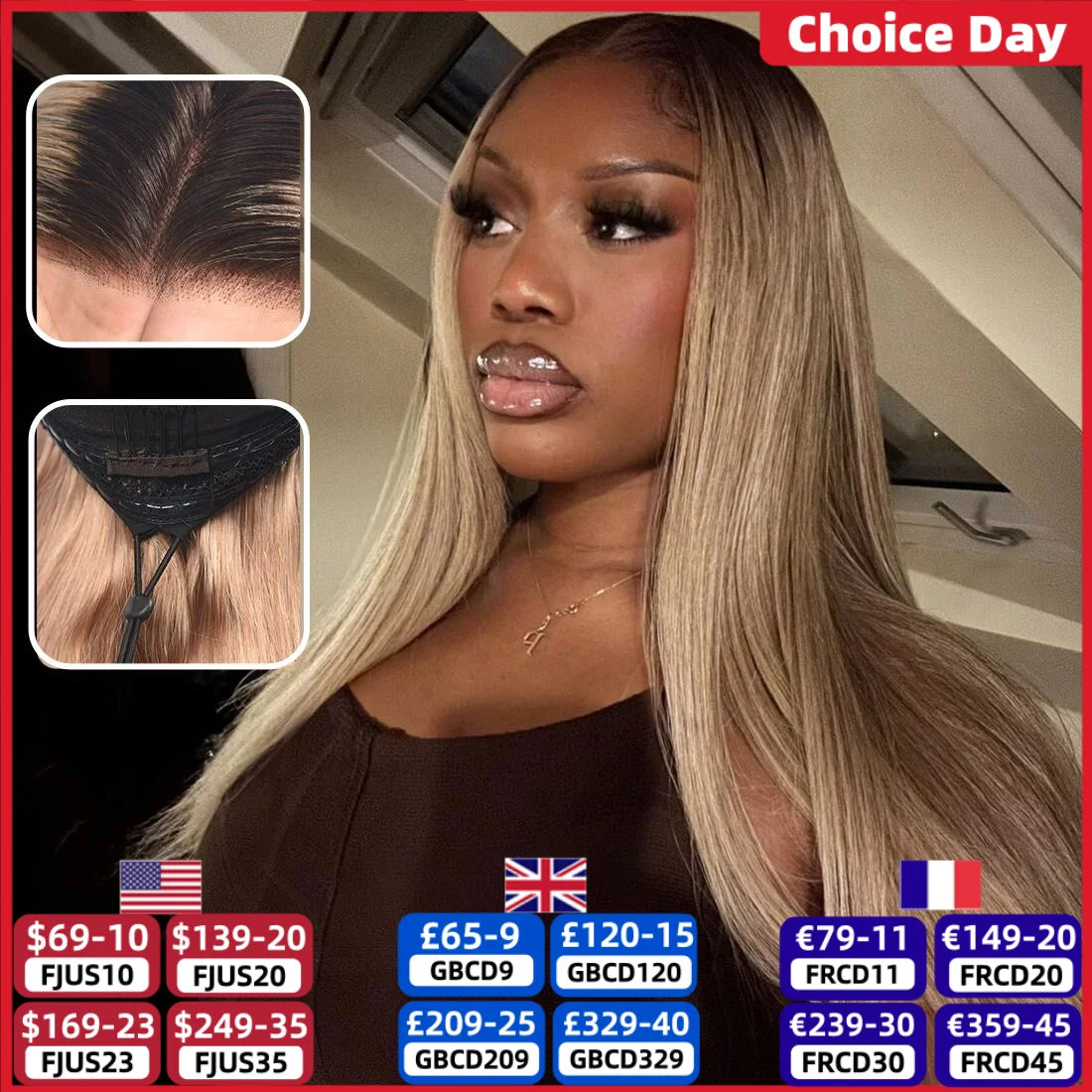 Ash Blonde Wigs Human Hair 13x4 13x6 Lace Front Wig 200 Density Straight Body Wave Glueless Human Hair Drawstring Wig for Women The Hair Plug