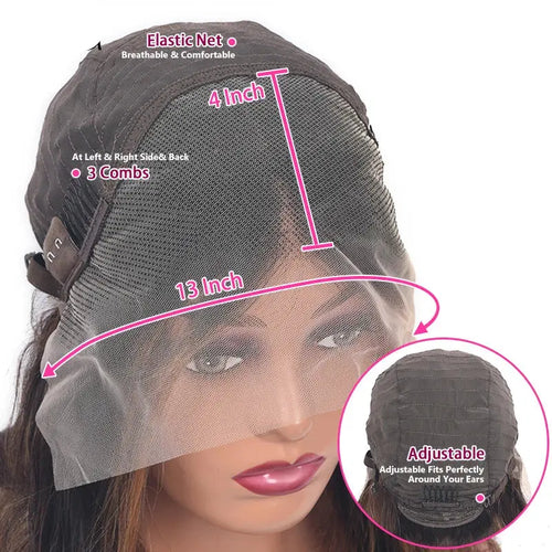 32 Inch Ombre Brown Body Wave Wig | 13x4 Transparent Lace Front Peruvian Remy Human Hair (High Quality, On Sale) Luxegan
