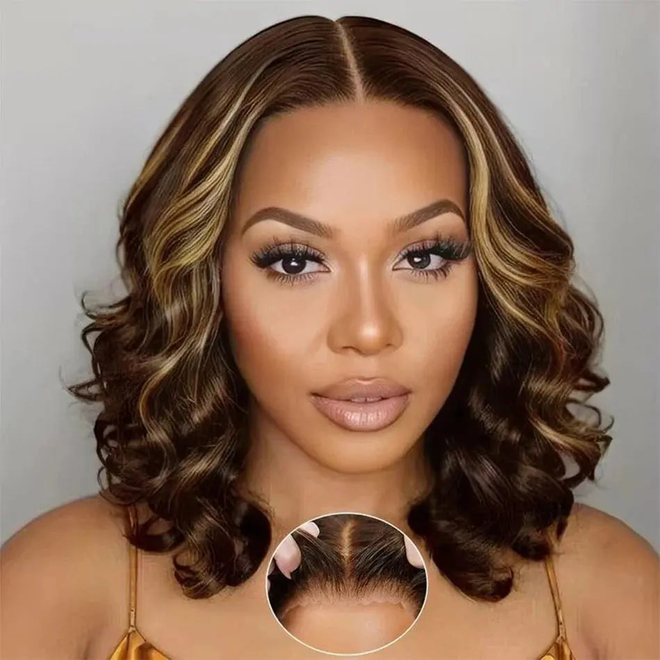 100% Human Hair | Highlight | Vietnamese | Bob | Bouncy | Loose | Curly | HD Lace Closure | Glueless Wigs | Human Hair | Ready To Wear Luxegan