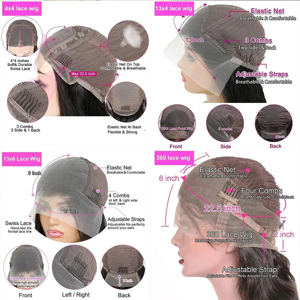 Body Wave 360 Lace Front Wig Human Hair 36 Inches High Density Lace Wig Body Wave HD 360 Full Lace Wig Human Hair Pre Plucked Berracy Human Hair Official Store