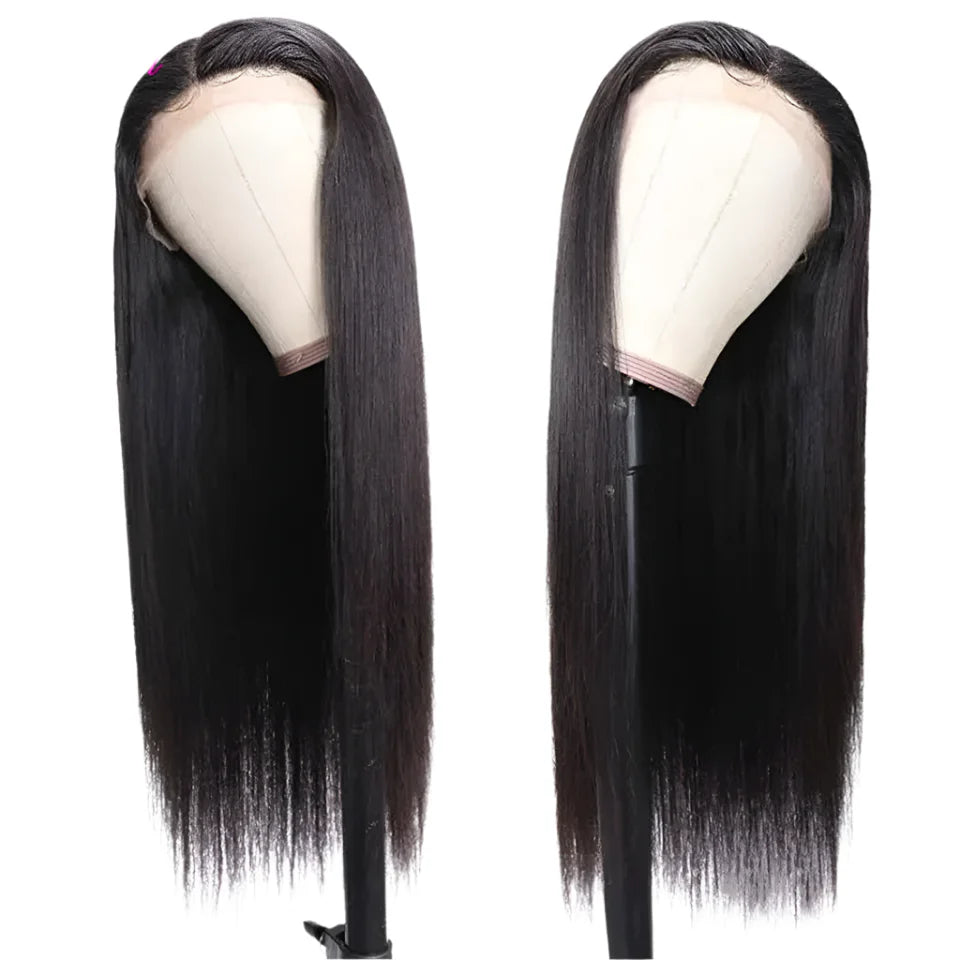 13x6 Lace Frontal Human Hair Wig | Straight Brazilian Remy Hair | Natural Black | 150%/180% Density | Pre-Plucked Luxegan