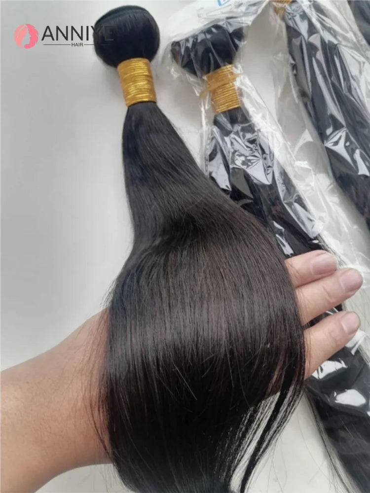 Straight Bundles Human Hair Brazilian Human Hair Bundles Remy Extensions 1/3/4 Bundle Raw Hair Extensions Wholesale Long Hair The Hair Plug