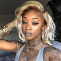 13x6 Blonde Ombre Human Hair Wigs For Women Short Straight Bob Lace Front Wig With Roots 13x4 HD Transparent Lace Remy Hair Wig The Hair Plug