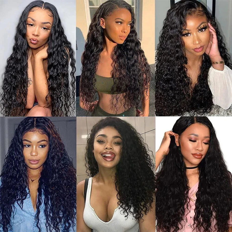 Alibele 5x5 HD Lace Closure With Bundles Malaysia Water Wave Bundles With Closure Long Human Hair Bundles With 4x4 Lace Closure