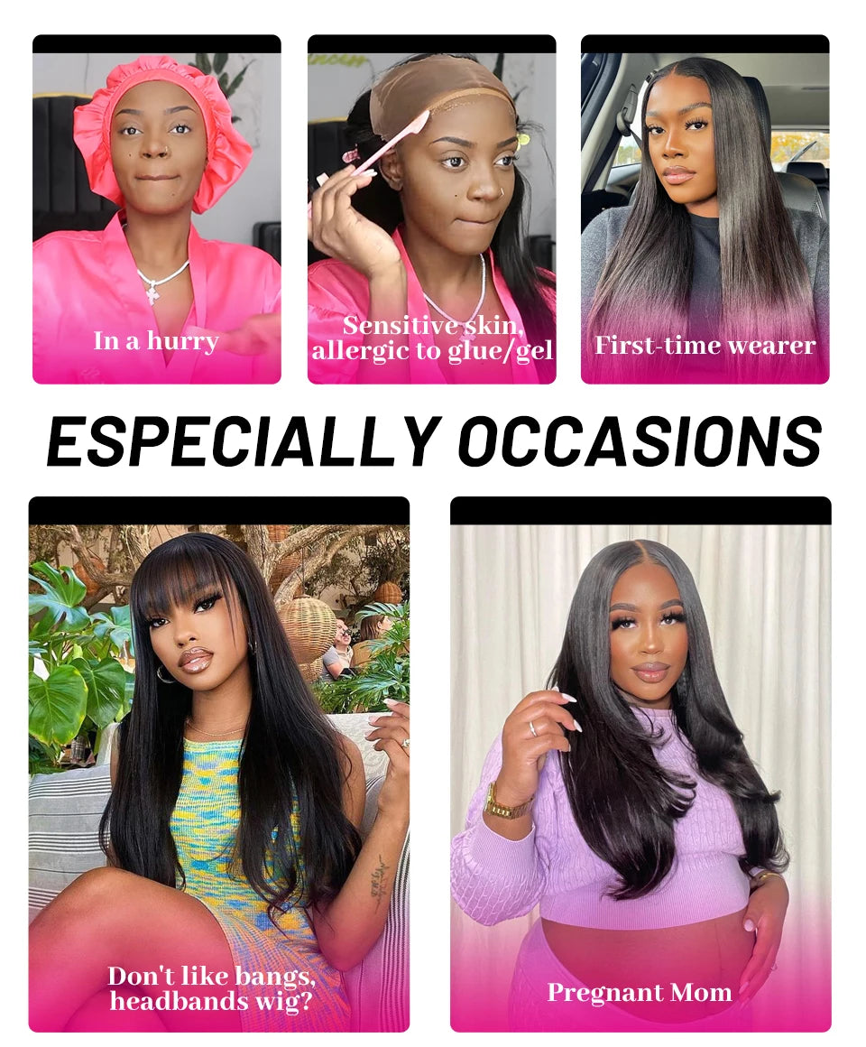 ISEE Hair 9X6  Burmese Curly Glueless Wigs Natural Black Pre Bleached Human Hair  Wig M-Cap Wear Can Go Wig Pre Cut Lace The Hair Plug