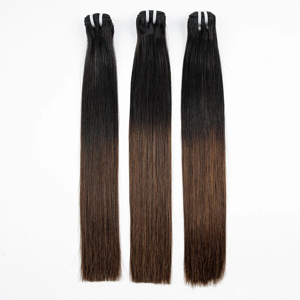 16A Raw Human Hair Bundles Bone Straight Double Drawn Unprocessed Virgin Vietnamese Hair Bundle Extensions Ombre Natural Color The Hair Plug