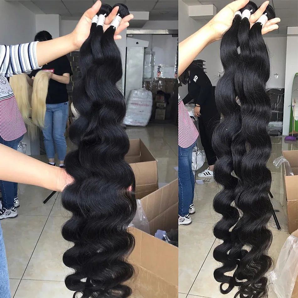 FDX 32 34 36 40 Human Hair Bundles Body Wave Bundles Deal Soft Human Hair Bundles Brazilian Body Wave Bundles Sew-in Hair Weaves The Hair Plug